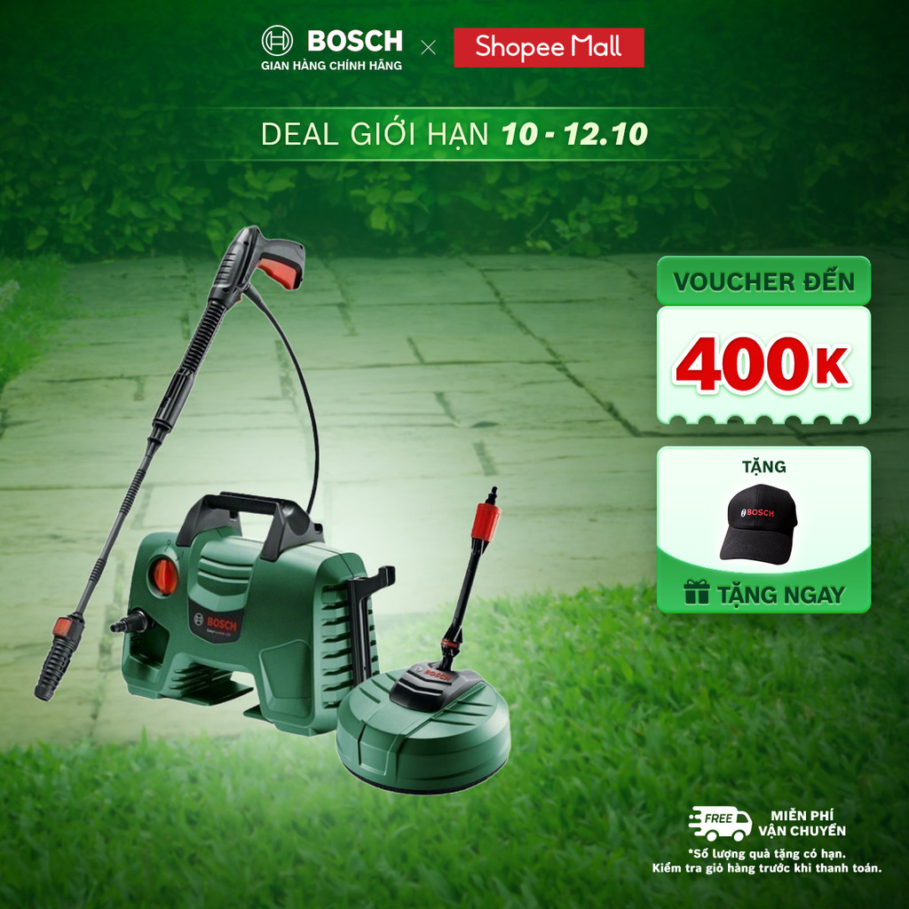 Máy phun xịt rửa Bosch Easy Aquatak 120 kèm 1 Phụ kiện chà rửa sân