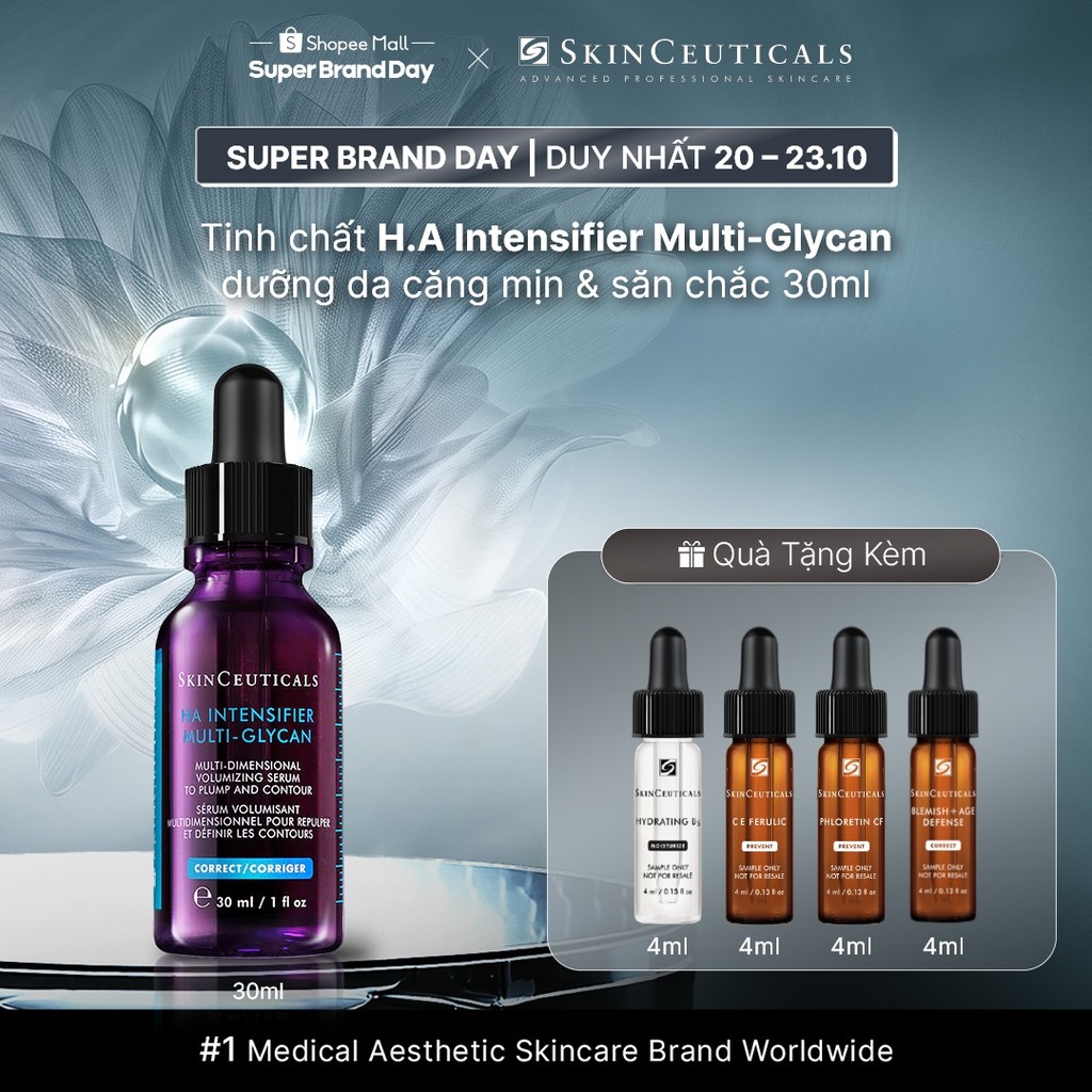 Tinh chất chuyên biệt Skinceuticals H.A. Intensifier Multi-Glycan hỗ trợ tăng cường hàm lượng Hyaluronic Acid trong da, 