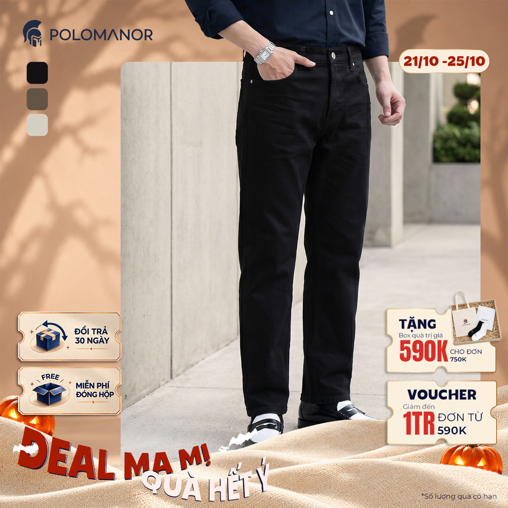 [DEAL SỐC] Quần ống rộng nam cao cấp KAKI STRAIGHT, BST SMART CASUAL, thoải mái, dễ phối - POLOMANOR
