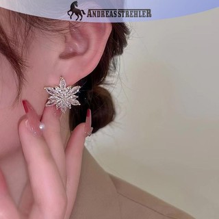 Onetimingfine Pha Lê Bông Tuyết Bông Tai Thời Trang Sáng Bóng Zircon Bông Tai Hoa Dành Cho Nữ Tính Khí Thanh Lịch Tiệc Cưới Trang Sức Quà Tặng VN