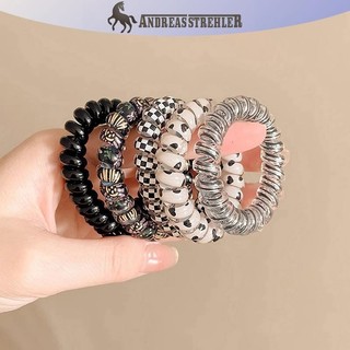 Onetimingfine 5 Chiếc Dây Điện Thoại Nhiều Màu Sắc Tóc Bé Gái Traceless Lò Xo Co Giãn Băng Đô Quấn Tóc Cho Nữ Mũ Đội Đầu Dây Buộc Tóc Dây Cao Su VN