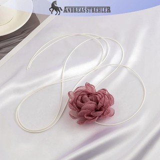 Onetimingfine Vải Lông Tơ Ren Hoa Vòng Cổ Choker Dành Cho Nữ Hợp Thời Trang Thanh Lịch Dài Dây Buộc Dây Trên Cổ Trang Sức VN