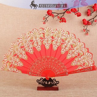 Onetimingfine Vintage Ren Gấp Quạt Khiêu Vũ Cầm Tay Quạt Khiêu Vũ Trung Quốc Đạo Cụ Ảnh Tiệc Cưới Trang Trí Trang Trí Thủ Công Quà Tặng VN