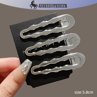 Onetimingfine 3 Bạc Kim Loại Mỏ Vịt Kẹp Nữ Kẹp Tóc Bên Nổ Nữ Nữ Barrettes Phụ Kiện Tóc VN