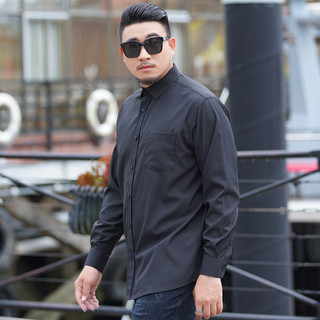 Áo sơ mi nam oversize 10XL, công sở màu đen trắng, tay dài phù hợp cưới hỏi