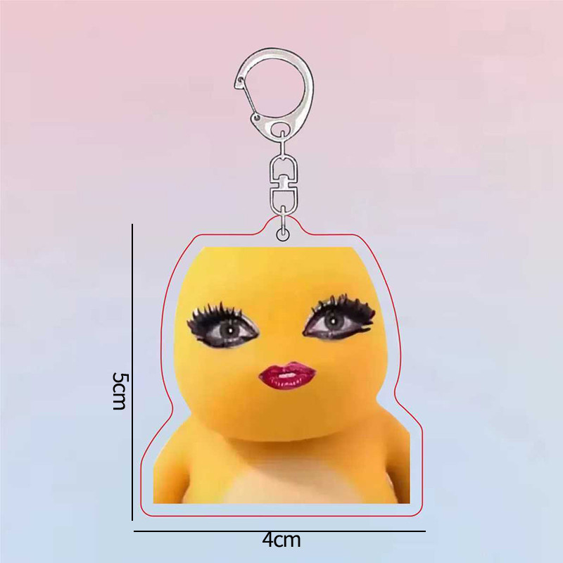 Nailong Meme Acrylic Keychain Accessories Cute Cartoon Nai Loong Bag Charms Animal Key Holder Backpack Pendant Jewelry G