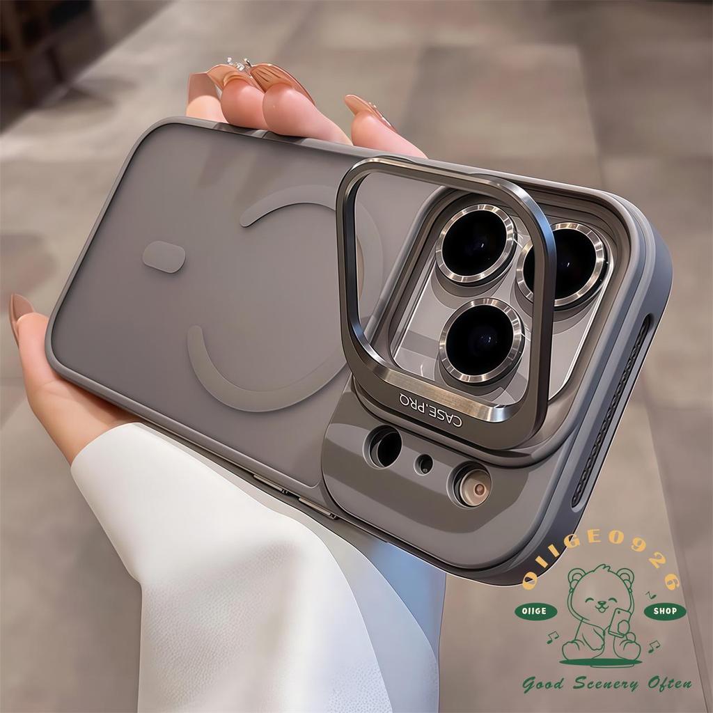 【 Ốp lưng iPhone17 】 Giá đỡ ống kính chống rơi từ tính Vỏ điện thoại iphone17 Pro Max 16 15 14 13 12 cho vỏ iPhone Vỏ mềm silicon TPU chống sốc