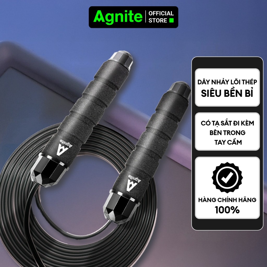 Dây Nhảy Tập Thể Dục Agnite Giảm Cân Đốt Mỡ Bụng Lõi Thép Đàn Hồi Có Tạ 2.8m Gym Tại Nhà Giá Rẻ