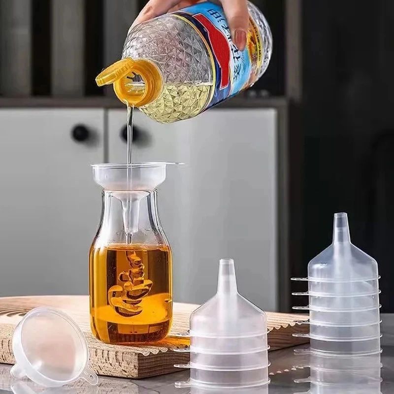 5 / 10 Chiếc Phễu Nhựa Nhà Bếp Phễu Dầu Chất Lỏng Pha Chế Dụng Cụ Nhà Chất Lỏng Subpackage Tiếp Liệu