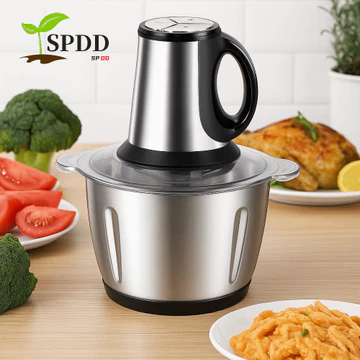 Máy xay thực phẩm SPDD, Máy xay thịt điện đa chức năng bằng thép không gỉ, Máy xay sinh tố đập hạng nặng 3L Mini Máy chế biến thực phẩm cỡ nhỏ Sử dụng ngoài trời