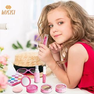 [WUSISI] 1 Bộ Đạo Cụ Trang Điểm Không Độc Hại Cho Bé Gái Giả Vờ Chơi Bộ Mỹ Phẩm Mô Phỏng Với Bảng Phấn Mắt Và Son Môi Applicator MỚI