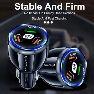 Tẩu sạc xe hơi đa năng 3 cổng, sạc nhanh QC3.0, 1 Type C 2 USB cho điện thoại, tẩu sạc xe hơi tiện lợi TSOT3C
