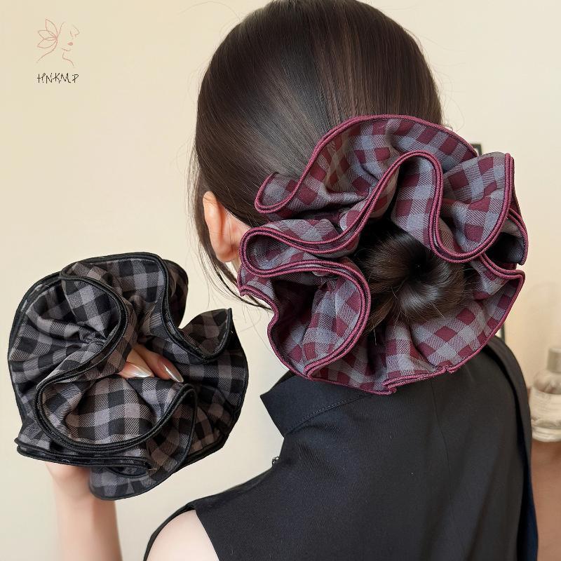 Scrunchies Vintage Kẻ Sọc - Phụ Kiện Tóc Thanh Lịch Cho Đuôi Ngựa