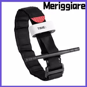 Tourniquet ngoài trời MERIGGIARE, Thiết bị khẩn cấp vận hành một tay Thiết bị ngoài trời, Dây cầm máu màu đen hiệu quả để cứu hộ khẩn cấp sơ cứu ngoài trời