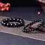 Vòng tay hạt Obsidian màu đen thanh lịch cho phong cách tối giản Unisex