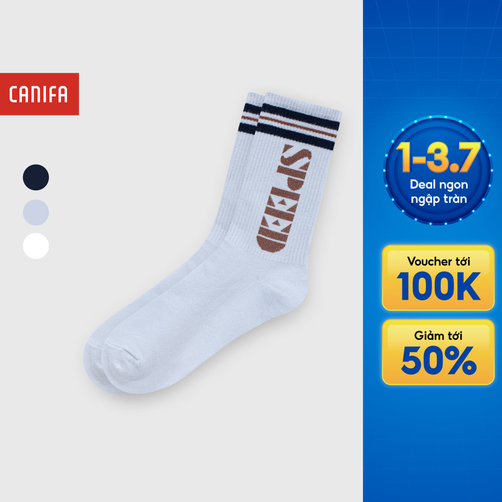 Tất cổ cao nữ CANIFA chất liệu cotton tính năng kháng khuẩn AntiBac 6AK25C001