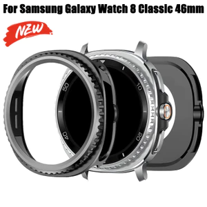 Ốp bảo vệ kim loại cho Samsung Galaxy Watch 8 Classic 46mm nắp viền xoay