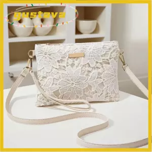 Túi đeo chéo GUSTAVA, Túi đeo vai in hoa ren, Túi đeo chéo Mini mềm mại thời trang rỗng Túi xách