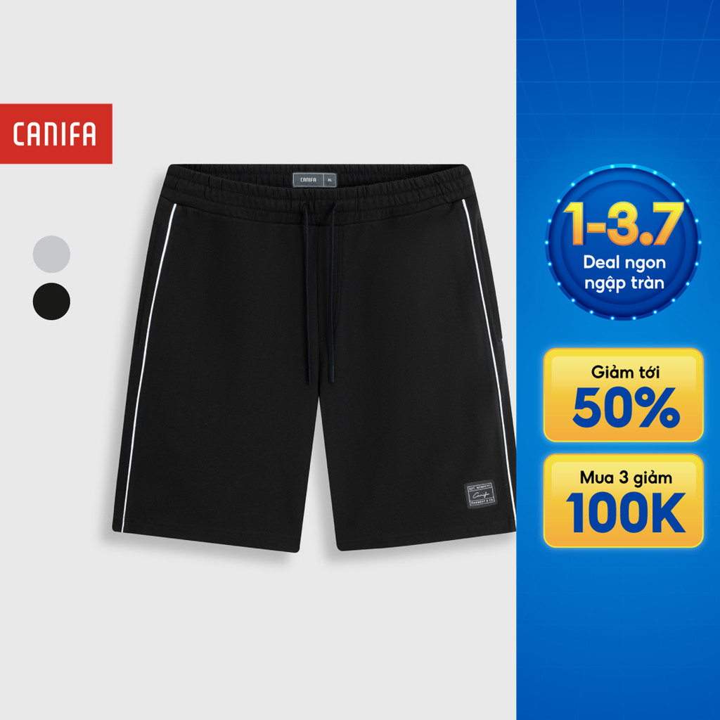 Quần short nam CANIFA cạp chun phối line thể thao năng động 8BS26S021