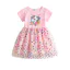 ✿ Bé Gái Kỳ Lân In Hình Trái Tim Đính Kim Sa Lấp Lánh Áo Cotton Tay Ngắn Mùa Hè Thường Ngày Trẻ Em Trang Phục