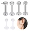 Một thế giới| 14 Chiếc Unisex Thép Không Gỉ Chống Dị Ứng Môi Mũi Móng Tay Tai Khuyên Bộ
