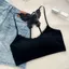 CQCJ Đệm Camisole, Tích Hợp Miếng Lót Rỗng Ra Lưng Bướm Vest, Bướm Thêu Ren Viền Ngực Quấn Hàng Ngày Innerwear