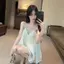 Mùa hè 2026 Phong cách mới Phong cách Pháp Sơ đồ sang trọng Niche Slimer Look Hot Diamond Mesh Stitchless Áo sơ mi voan nữ