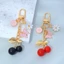Móc khóa trái cây YOLOGO, Móc khóa hoa anh đào Mini, Trang sức DIY tinh tế Trang trí bướm Phụ kiện túi tráng men dành cho nữ Cô gái