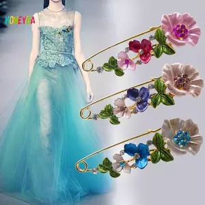 < Honeyba > Thanh Lịch Kim Cương Giả Pin Hoa Men Trâm Nữ Đơn Giản Ve Áo Pin Phụ Kiện Đẹp