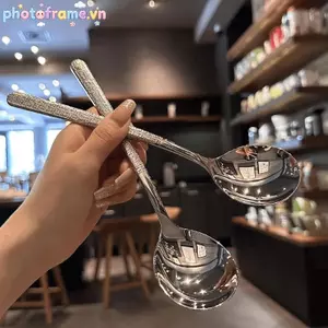 Khung Ảnh Thép Không Gỉ Muối Đường Muỗng Espresso Thìa Trà Món Tráng Miệng Gia Vị Thìa Ăn Dao Kéo Cho Nhà Hàng VN