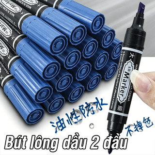 Bút lông dầu 2 đầu không bay màu khô nhanh viết kính nhựa gỗ đánh dấu sản phẩm văn phòng tiện lợi
