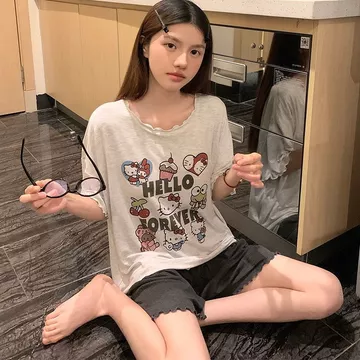 Bộ Đồ Ngủ Nhà Dễ Thương Bộ Đồ Ngủ Phong Cách Mới Bộ Đồ Ngủ Nữ Bộ Đồ Mùa Hè Quần Short Tay Ngắn Hai Mảnh Bộ Đồ Modal Bộ Đồ Nhẹ Bộ Đồ Hoạt Hình Bộ Đồ Sinh Viên Làm