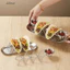 Đế Taco DELMER có khay, Giá đỡ Taco bằng thép không gỉ chống trượt, di động có cốc đựng nước sốt chất lượng cao cho khay trưng bày bánh kếp Tacos 1 / 2 / 3 / 4