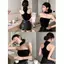 Summer Pure Desire Black Halterneck Camisole Tube Top One-Shouled Ngực Slim-fit Hot Girl có thể mặc áo ngắn bên trong bên ngoài dành cho nữ