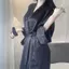 Mùa xuân thu phong cách Hàn Quốc Ice Silk Loose Size lớn Váy ngủ mỏng Phong cách nhẹ nhàng Sang trọng Pure Desire Vỏ gợi cảm Thịt dài Áo choàng tắm gia đình Đồ mặc nhà dành cho nữ