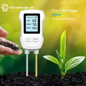 Máy đo đất LCD kỹ thuật số GE 3 trong 1 Máy đo độ ẩm nhiệt độ PH với dụng cụ đo cây Balight cho cây hoa Vườn VN
