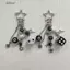 Móc khóa DELMER Rockstar, Lucky Black 8 Handmade Spider Web Móc khóa, Điện thoại Charm Đính cườm hình ngôi sao đen trắng Y2k Mặt dây chuyền