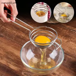 Máy tách lòng đỏ trứng bằng thép không gỉ cao cấp - Bộ chia lòng trắng trứng và lòng đỏ dễ dàng có chức năng lọc cho trứng tách biệt [VN]