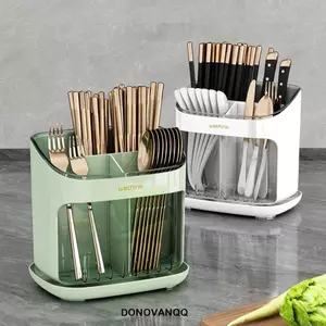 Hộp Bảo Quản Đũa DONOVANQQ, Lồng Đũa Thoát Nước Dung Tích Lớn, Nhựa Đa Năng Có Thể Tháo Rời Dao Kéo Nhà Bếp