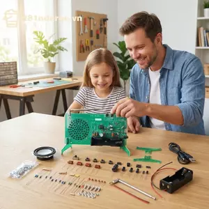 GE DIY FM Radio Hàn Bộ 65 108 MHz Có Thể Điều Chỉnh Tần Số Thực Hành Xây Dựng Điện Tử Cho Lớp Học Quà Tặng Học Tập Cho Học Sinh VN