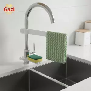 Giá đỡ khăn vòi đa năng có thể điều chỉnh 1 chiếc Giá đỡ không đục lỗ Ra Dễ dàng lắp đặt để lưu trữ bồn rửa phòng tắm nhà bếp [VN]