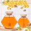 Chai Mật Ong Thủy Tinh Lục Giác Có Nồi Mật Ong Bằng Gỗ Thanh Khuấy Niêm Phong Lọ Mứt Trong Suốt Nhà Bếp Bảo Quản Nhà 100ML / 220ML / 380ML ELWW