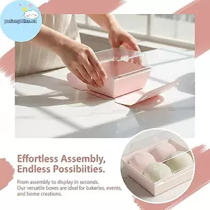 Pufangbliss Dùng Một Lần Hình Chữ Nhật Bánh Sandwich Cuộn Bánh Ngọt Hộp 50 Miếng Thực Phẩm Tiện Dụng Cho Qui Dịch Vụ Cafe VN