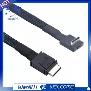 OcuLink PCIe PCI-Express SFF-8611 4i 42P Thẳng đến OcuLink SFF-8611 4I 90 độ cho cáp hoạt động dữ liệu SSD 0,5m