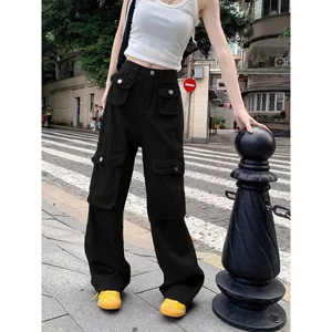 Quần Jean Hàng Hóa Cao Cấp Nữ Ống Rộng Quần Denim Mỹ Retro Rời Thẳng