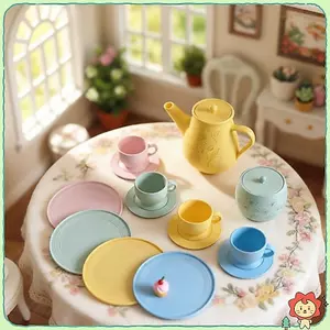 Tỉ Lệ 1 / 12 Bộ Trà Thu Nhỏ Pastel Màu Kẹo Thiết Kế Tùy Chỉnh Cho Nhà Búp Bê Trang Trí Phòng Ăn DIY Cảnh Đạo Cụ