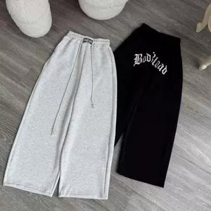 Quần dài suông Ống rộng Có Dây Rút Quần Nữ Form Rộng Phong Cách Ulzzang-dfcđff