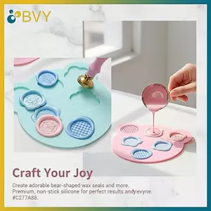 BVY Sáp Dấu Tem Khuôn Silicon Miếng Dán Hình 25 Mm Fixer Cho Niêm Phong Sáp Cưới Phong Bì Handmade.