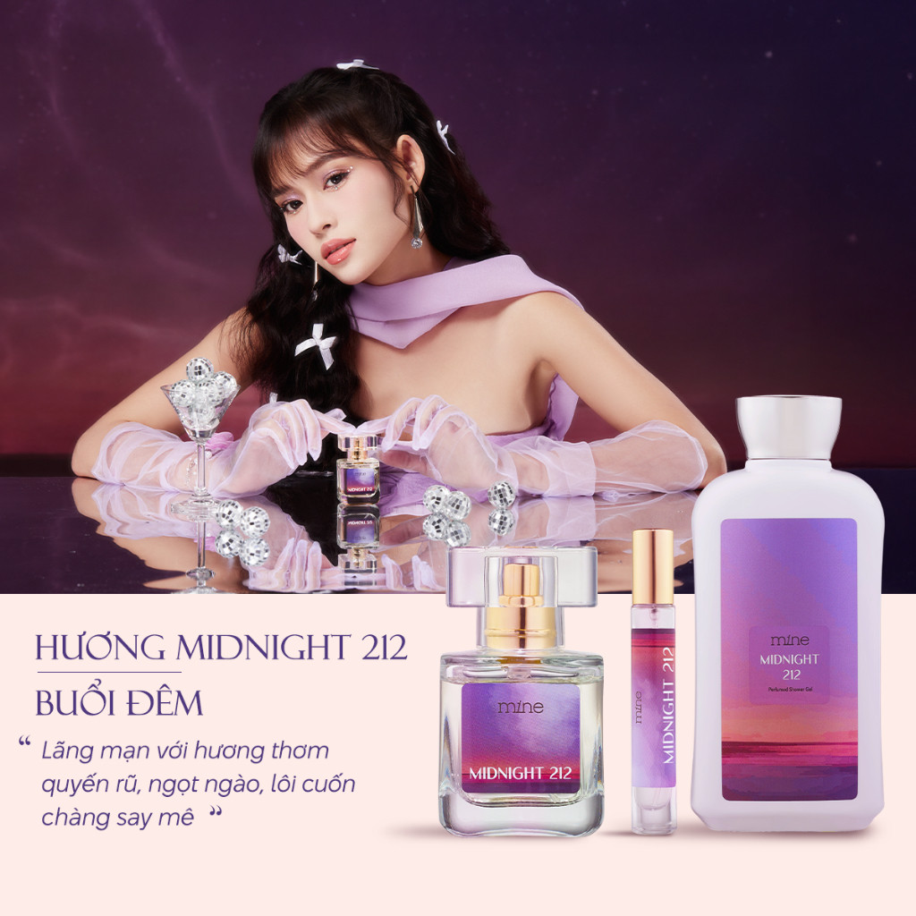 [TẶNG 1 NƯỚC HOA 2ML] Nước Hoa Mine Midnight 212 Hương Thơm Quyến Rũ Và Ngọt Ngào Ấm Áp 9ml
