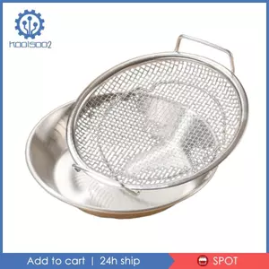 Khay lưới thép không gỉ Tay cầm bên giỏ thoát nước lưới 18CM